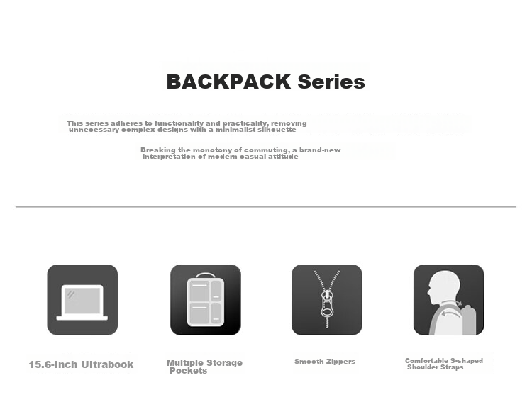 GOLF Men's Large Capacity Backpack Water-Resistant 15.6-inch Laptop Student Casual Travel Bag 2