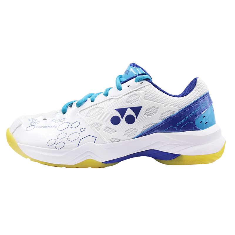 YONEX Badminton Shoes, Entry-Level Training, Shock-Absorbing Power Cushion, for Men And Women, SHB101CR, White/blue, Size 39.5