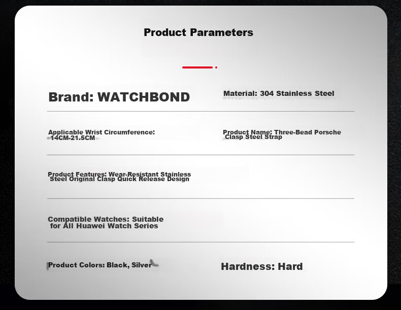 Watchbond Compatible with Huawei Watch Strap GT7Pro/6Pro, Steel Band for GT7/6/5/4/Pro, Stainless Steel Metal Three-Bead Porsche-Style Steel Band GT3Pro Strap 2