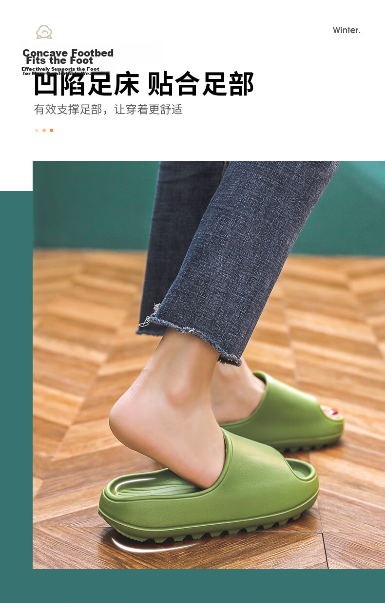 GUOLUOFEI Plus Size Cushioned EVA Slippers for Women Summer Shower Thick Sole Men's Black Size 40-41 6