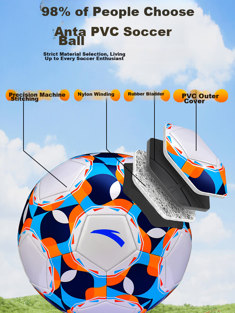 ANTA Soccer Ball Size 5 for Adults, Middle School Entrance Exam Standard, Professional Competition Training, Youth Students, Size 5 Ball - 1 7