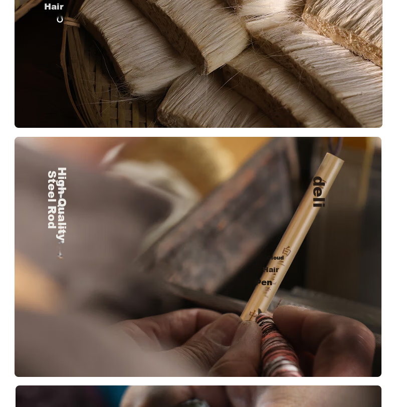 Deli Baiyun Mixed Hair Large Baiyun Medium Kai Small Kai Student Calligraphy Chinese Painting Beginner Entry-Level Brush Xingkai Small Size Baiyun Brush School Supplies 11