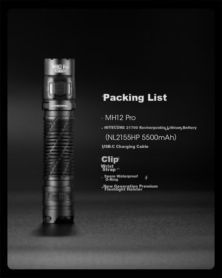 NITECORE MH12 PRO High-Intensity Long-Range Portable Rechargeable Outdoor Hiking Flashlight 22
