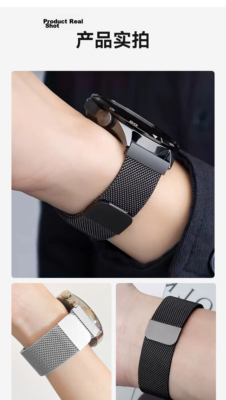 CangHua Compatible with OPPO Watch4Pro Strap, Suitable for WatchX3/X2/S/OnePlus Watch 2, Milanese Metal Magnetic + Wild Trail Loop Knit + Silicone Magnetic + Storage Pouch 13