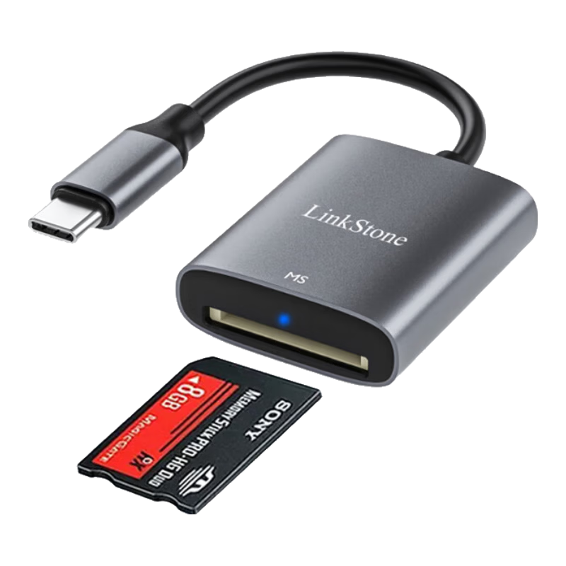 Liantuo USB/Type-C High-Speed MS Card Reader for Apple iPhone 17/16, Huawei Phones OTG Card Reader, Sony Storage Card, Sony Camera Camcorder Memory Stick, PSX Game Console, PSP