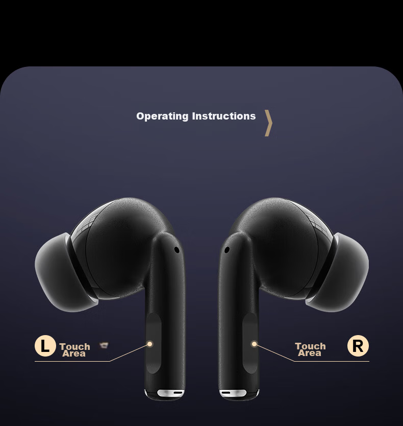 Aigo [Battery Display Bluetooth 6.0] Semi-In Ear Bluetooth Headphones for Sports, Gaming, Running, Hiking with Ultra-Long Battery Life And HIFI Sound Quality, Compatible with Apple, Xiaomi TQ15 Black 14