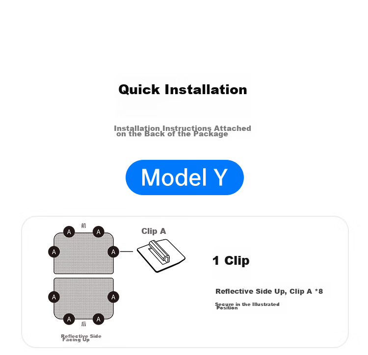 UGREEN Sunshade for Tesla Model Y 2021-2024, Double-Layer Cooling Heat Insulation Sunroof Shade 36
