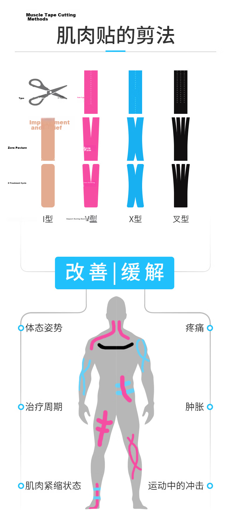 Nailikes Sports Tape Muscle Kinesiology Tape Marathon Elastic Bandage Knee Support Running Thigh Muscle Strength Tape Strain Relief 9