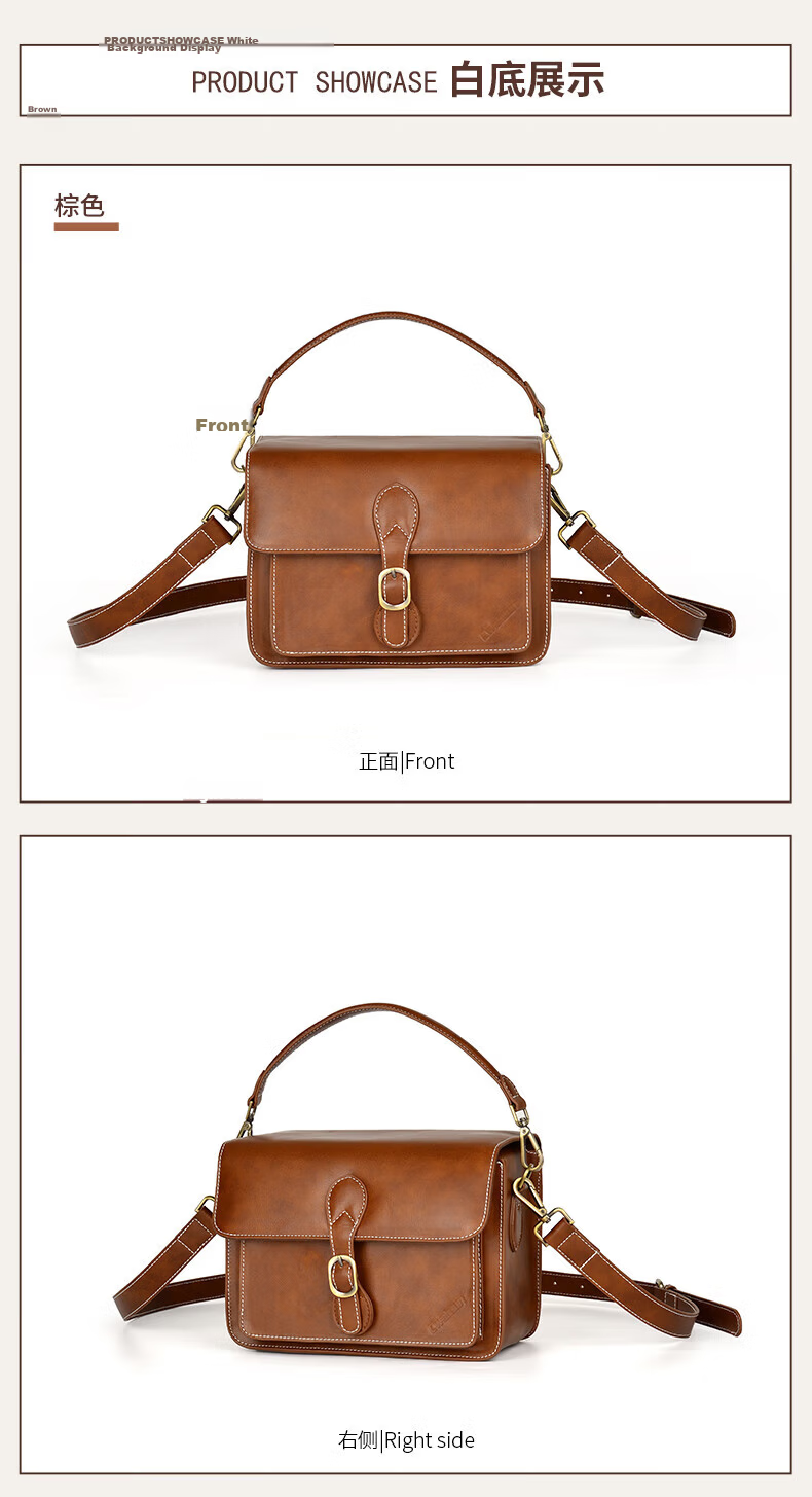 CWATCUN Kaden Single Shoulder Camera Bag Vintage Crossbody Handheld Handmade Commuter Bag for Mirrorless and DSLR Cameras 17