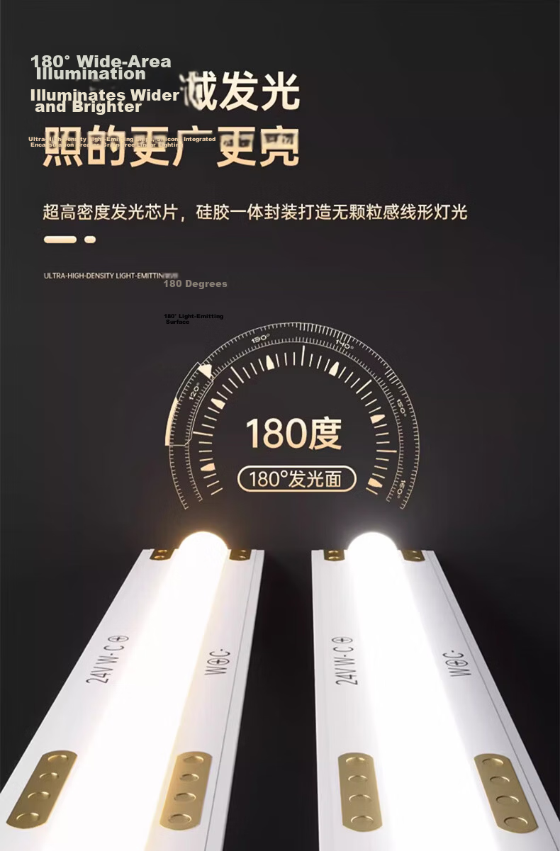JIAOJIAOZHE COB LED Strip Light, Low Voltage Linear Light, Recessed Adhesive Light Strip, 24V Living Room Ceiling Line Light, 5-Meter Package, White Light 5