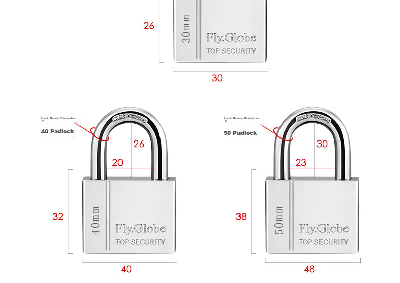 Fly.Globe Waterproof Rustproof Padlock 30mm for Toolbox Door Anti-theft Window Lock 6