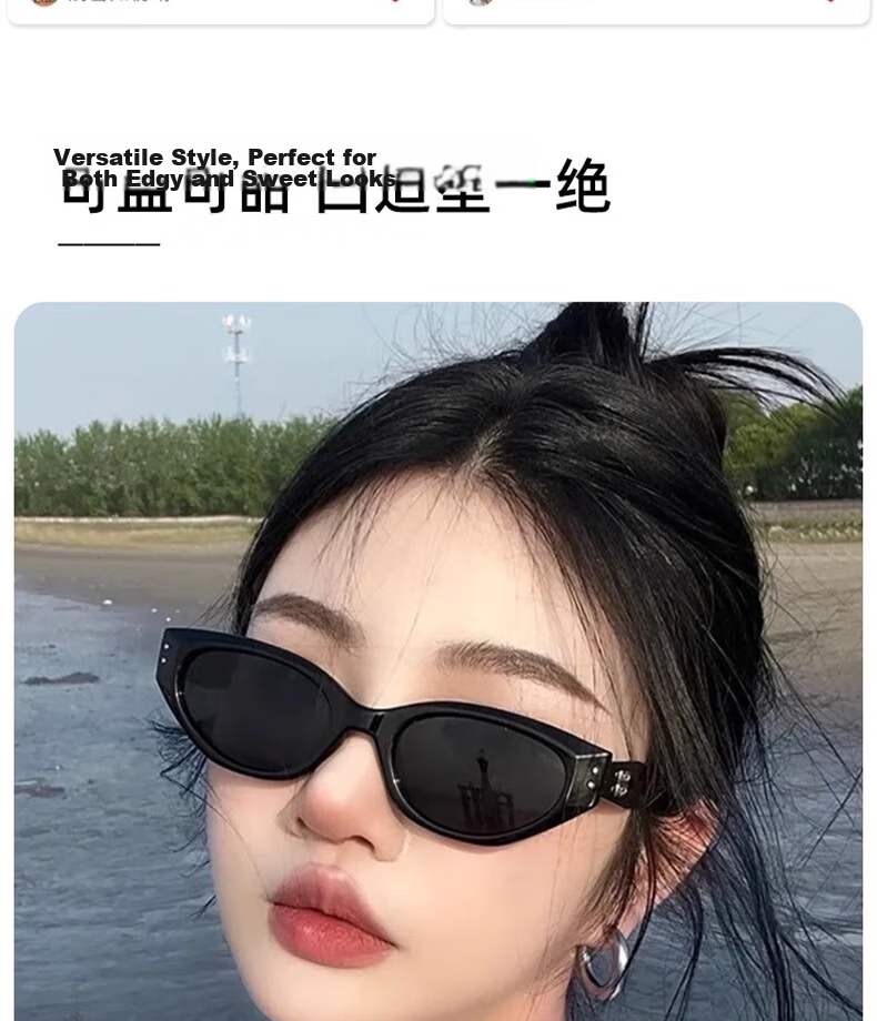 Boshide Cat Eye Sunglasses GM High-End Black Frame Gray Lens Sunglasses for Men and Women 14