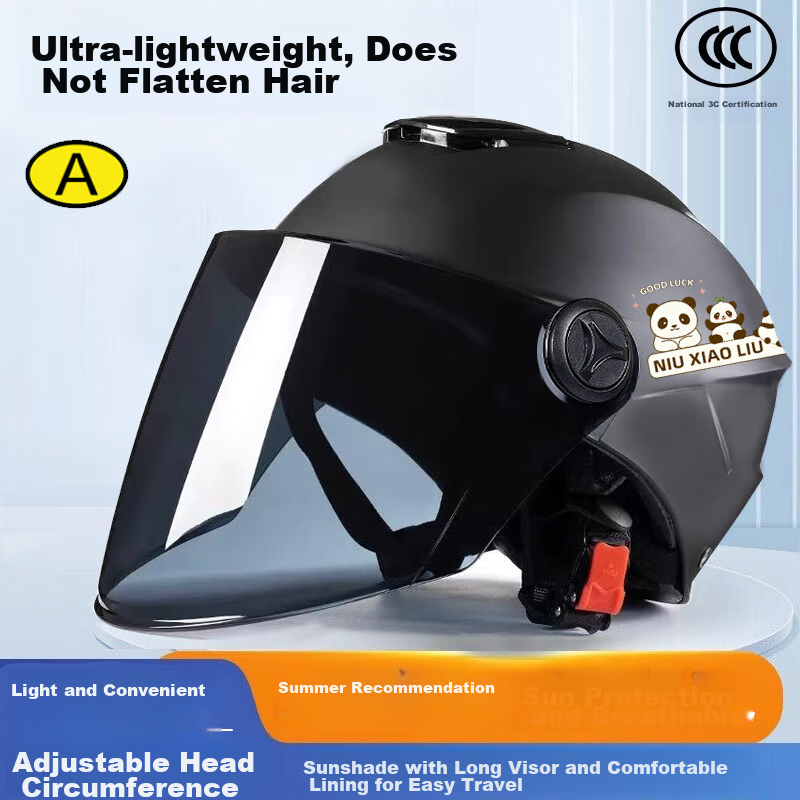 Che Xiaocheng 3C Certified Electric Motorcycle Helmet Unisex Sunshade UV Protection Class A Adjustable Riding Safety Helmet for All Seasons