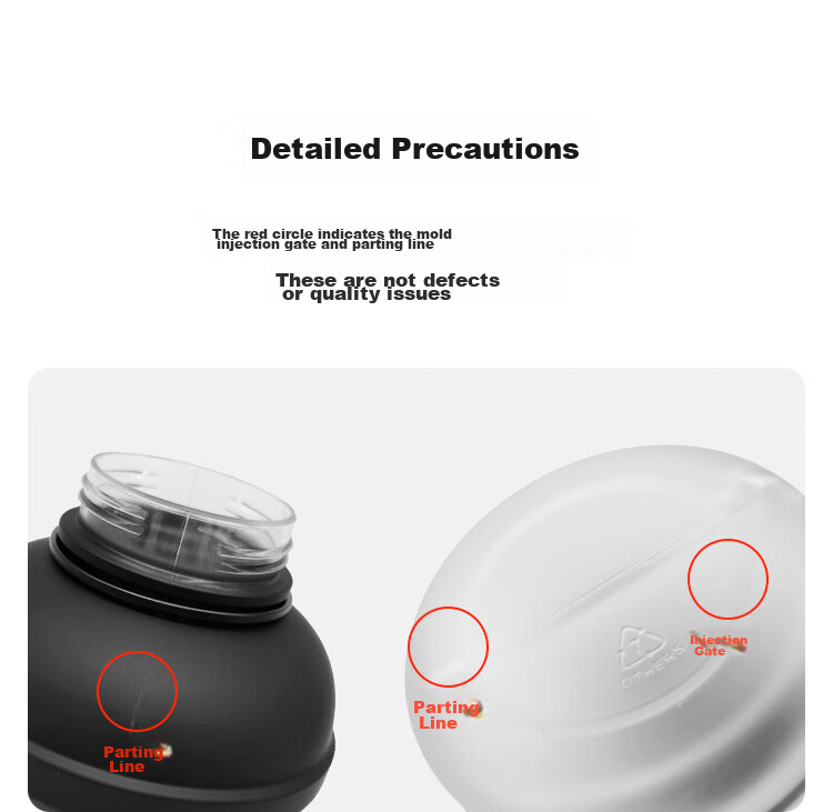 JD Jingzao Tritan Sports Water Bottle Large Capacity Portable Black and White Gradient 1.6L 3