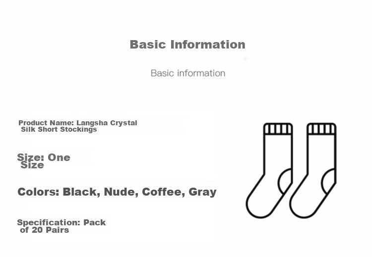 Langsha Women's Crystal Silk Short Stockings Spring Summer Ultra-thin Nude Transparent Durable Anti-hook Mid-calf Socks 20 Pairs Pack 10