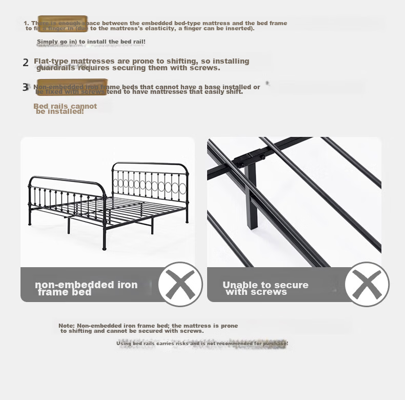 Wanya Baby Crib Guardrail, Toddler Fall Prevention Bed Rail, Edge Anti-Fall Board, Protective Barrier, 2.2 Meters, Simple Gray, One Side 11