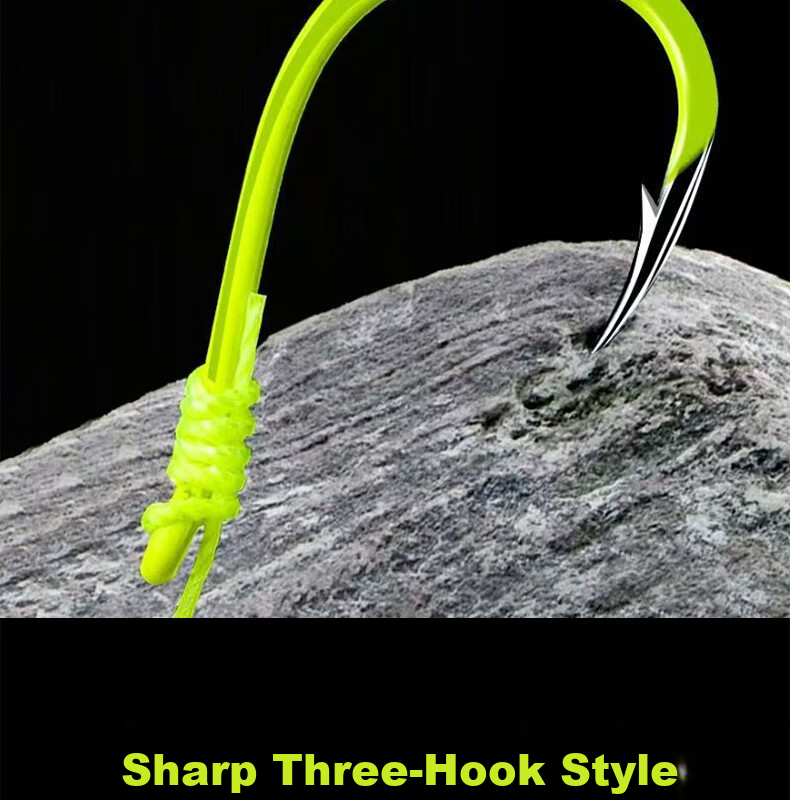 Grsaed Silver Carp Fishing Set No.10 Silver Carp Leader Line Hook Anchor Hook Float Fishing Silver Carp Spring Hook Pre-tied Fish Hook Kit 8