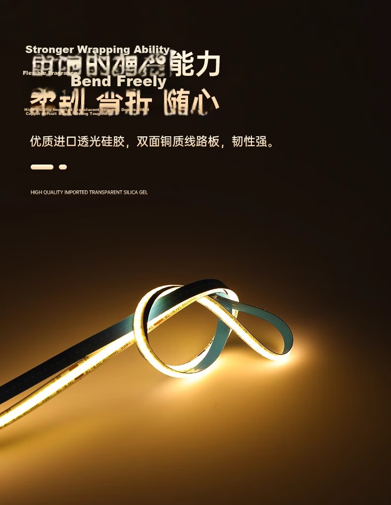 JIAOJIAOZHE COB LED Strip Light, Low Voltage Linear Light, Recessed Adhesive Light Strip, 24V Living Room Ceiling Line Light, 5-Meter Package, White Light 7