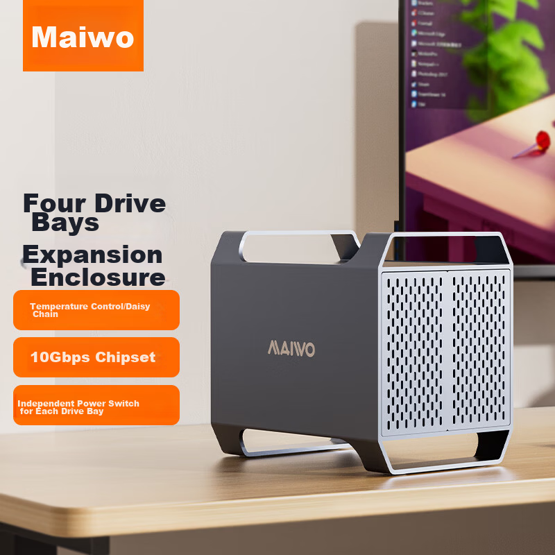 MAIWO K35284A 3.5 Inch SATA Hard Drive Enclosure 4-Bay External HDD Docking Station for Laptop and Desktop
