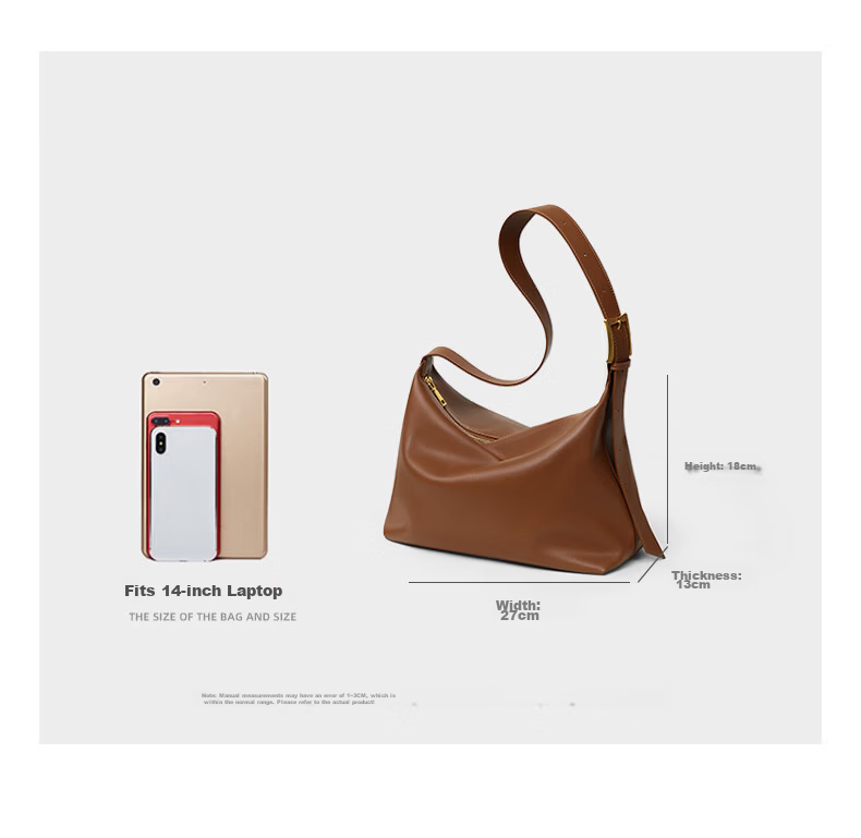 Viney Large Capacity Cowhide Tote Bag for Women Shoulder Crossbody Underarm Bag Birthday Gift High-End Feel for Girlfriend Wife 16