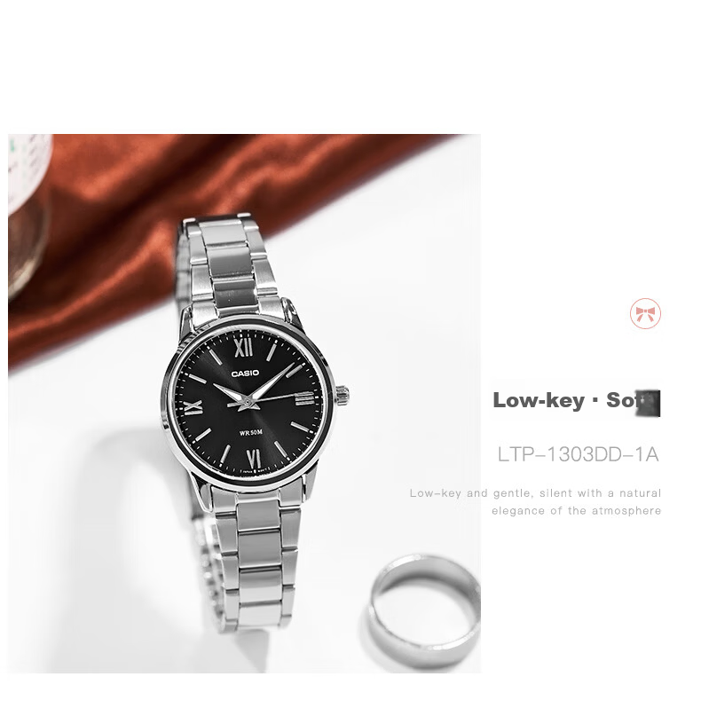 Casio Women's Quartz Watch with Steel Band And Analog Display, Simple Design, Water-Resistant Student Watch LTP-1335D 25