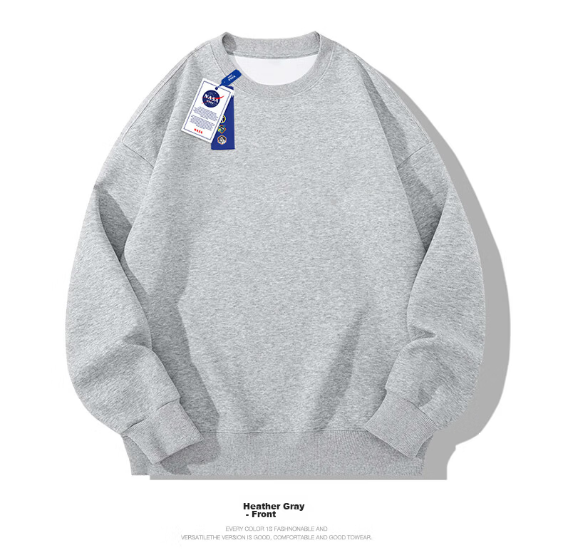 NASA GISS Hooded Sweatshirt for Men, Solid Color Basic Style Top, Couple's Versatile Long-Sleeve T-Shirt, Gray Hooded Regular Fit, Size M 27