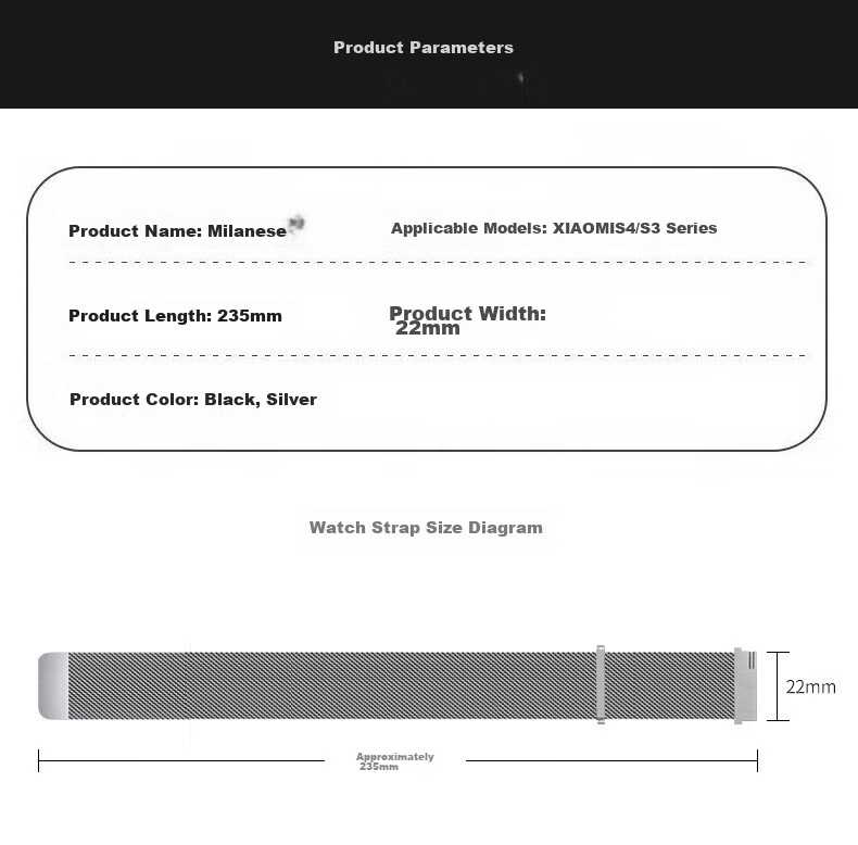 Weiqiantu Magnetic Milan Strap Compatible with Xiaomi Watch S5/Watch 5/S4 Sport/S3/S2 Magnetic S1 Pro Milanese Sports Commemorative Edition Band 11