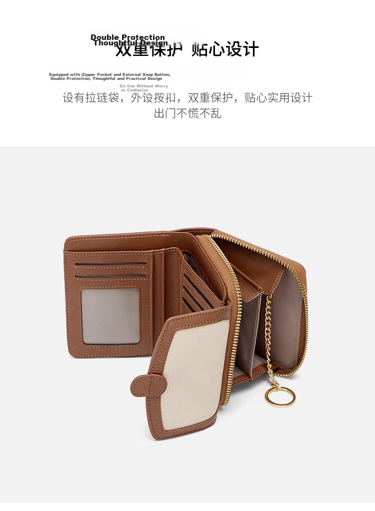 Kouyi Women's Short Wallet Genuine Leather Mini Fashion Coin Purse Student Birthday Gift for Girlfriend Wife 6