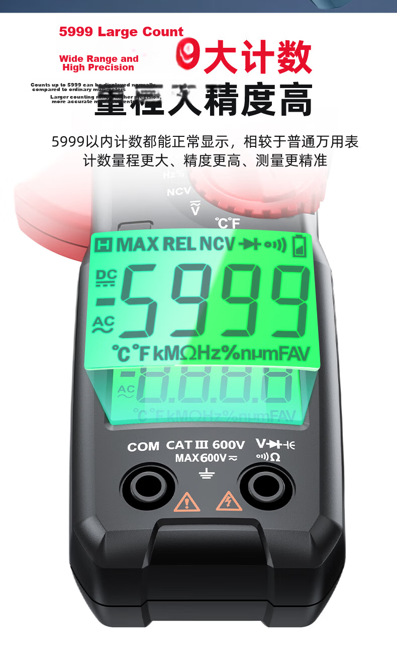 Smart Mouse NF-6302 Digital Clamp Meter Clamp Multimeter High-Precision DC Clamp Ammeter Intelligent Universal Current Meter 4