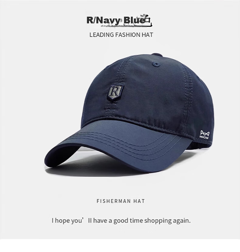 Miiow Men's Summer Sunshade Outdoor Quick-Dry Large Size Deep Baseball Cap Dark Blue 14