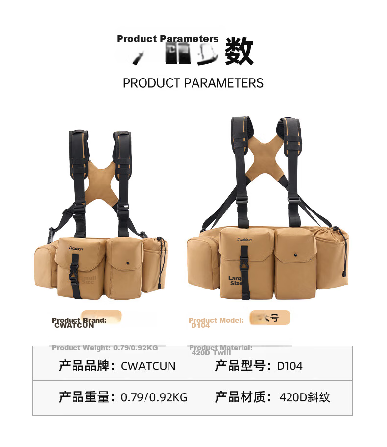 CWATCUN Kaden Camera Bag Tactical Backpack Multifunctional Travel Double Shoulder Bag Outdoor Professional Mountaineering Photography for Fuji Canon Sony Leica 8