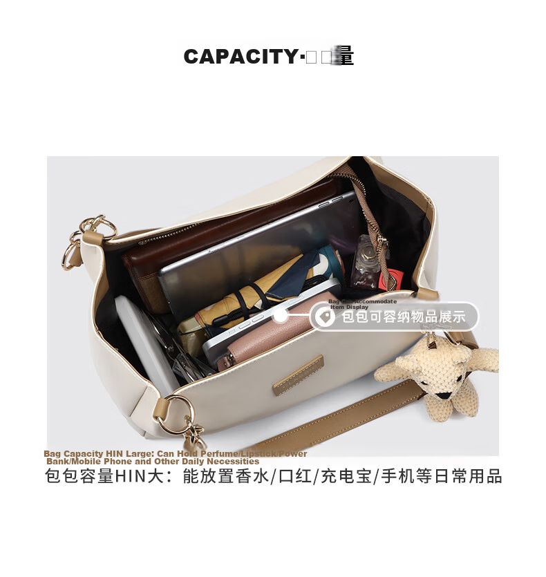 Aiqinghai Leather Handbag, Women's Tote Bag, Large Capacity Shoulder Bag, High-End Brand, Birthday Gift for Wife Or Girlfriend on May 20 15