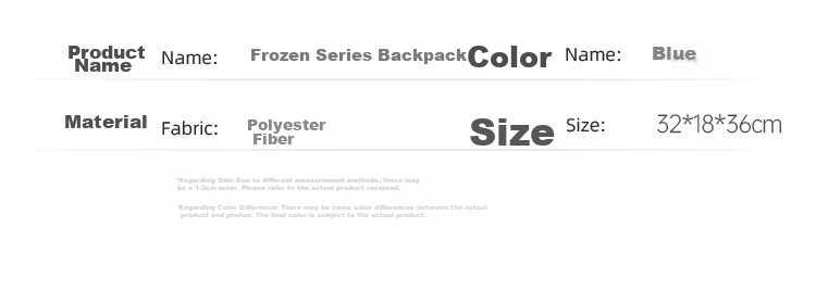 Disney Frozen Kids Backpack Outdoor Lightweight School Bag for Ages 3-9 17