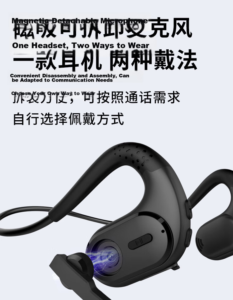 Masentek G9 Wireless Bluetooth Earphones Open-Ear Hook Style Dual Microphone Bone Conduction Concept Neckband Noise-Cancelling Sports Running Music Gaming 11