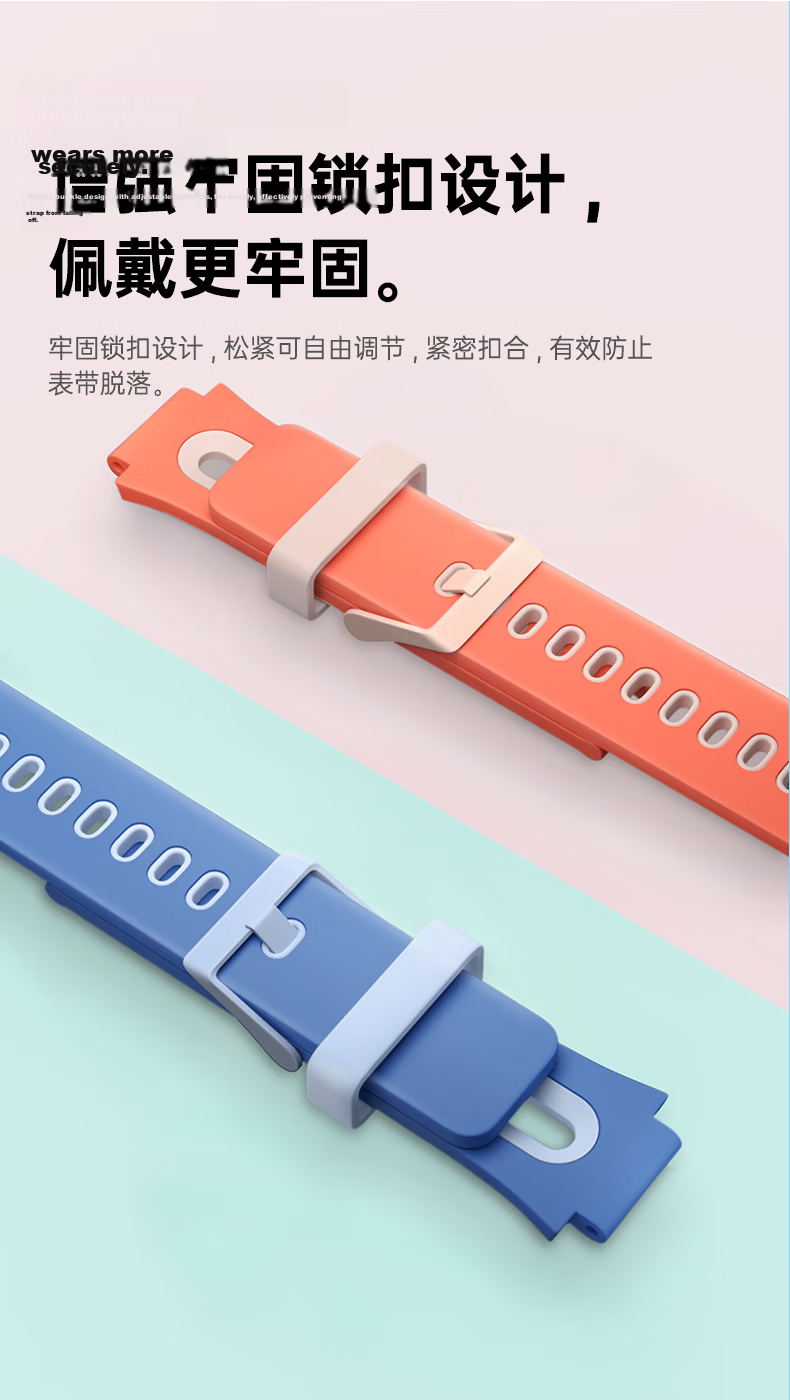 CangHua Compatible with Xiaomi Mi Bunny Children's Smartwatch Strap, Breathable Sports Silicone Wristband for Mi Bunny 7/7X/C7A/C5 Upgraded Version/S1, Unisex, Blue 7