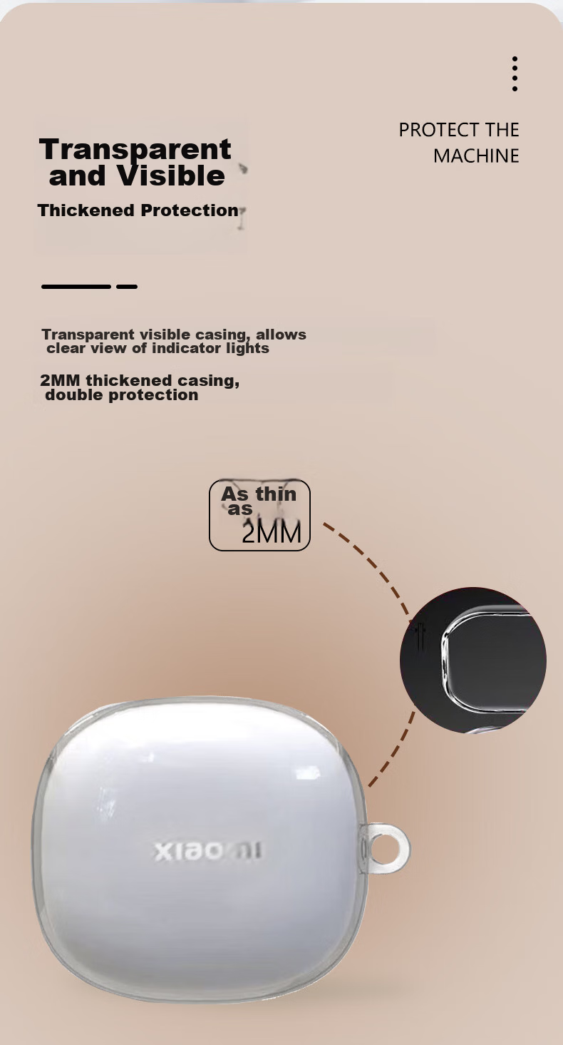 Masentek Compatible with Xiaomi Open-Ear Headphones Protective Case, Clip-On Wireless Bluetooth Earphone Pro Drop-Resistant Protective Cover, New Buds5/6 True Wireless Noise-Cancelling 3Pro Transparent Soft Shell 7