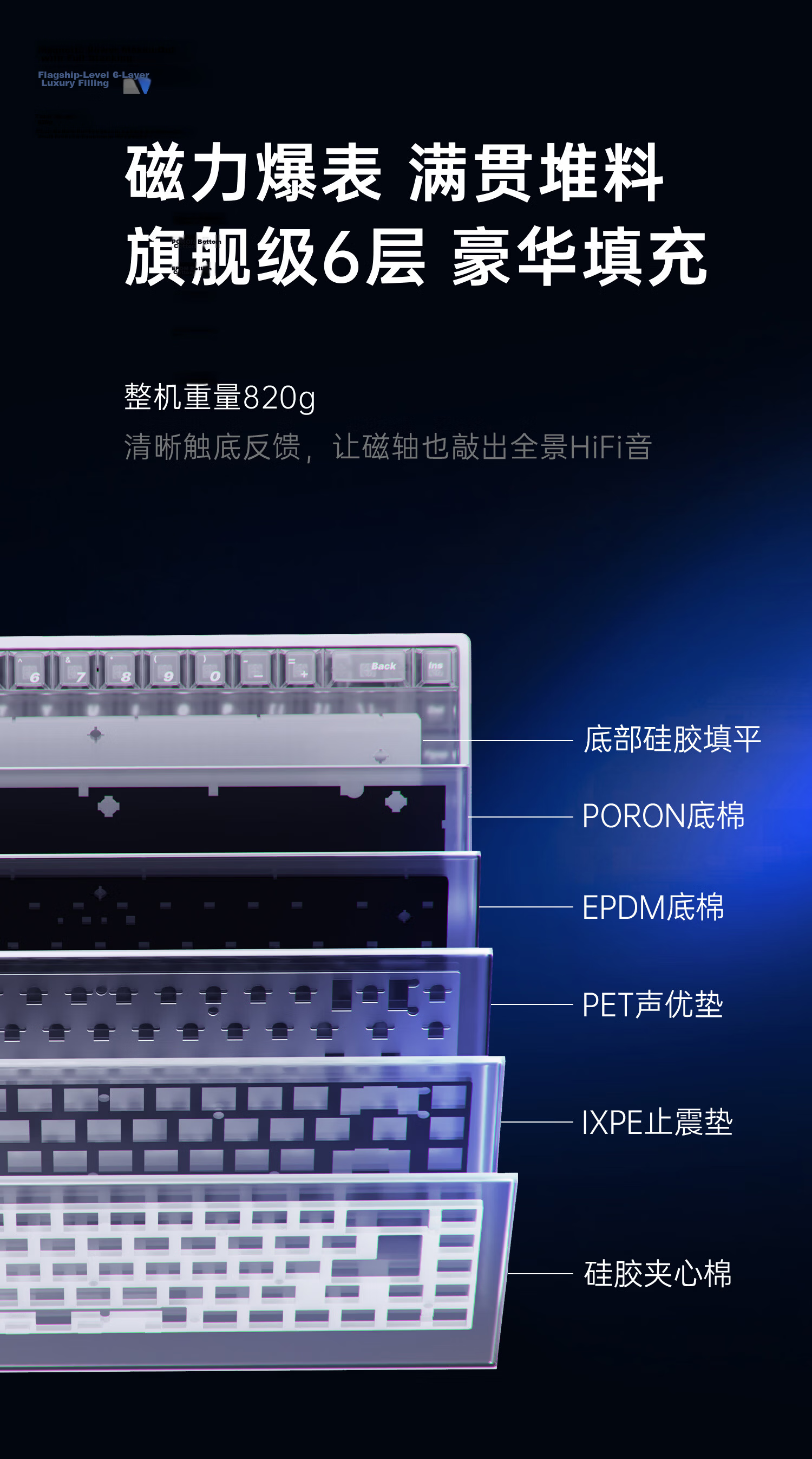 ATK68RX Magnetic Switch Keyboard Wired Single Mode Customized Esports Valorant Foggy Transparent Keycaps RT Mode 68-Key Gaming Office Mechanical Keyboard Pink - Mixed Yuan Switches 9