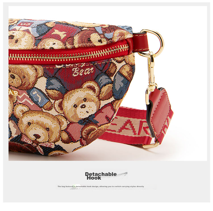 Bear Affection Women's Sports Running Multifunctional Lightweight Chest Bag Wide Shoulder Strap Single Shoulder Crossbody Bag Valentine's Day Gift 23