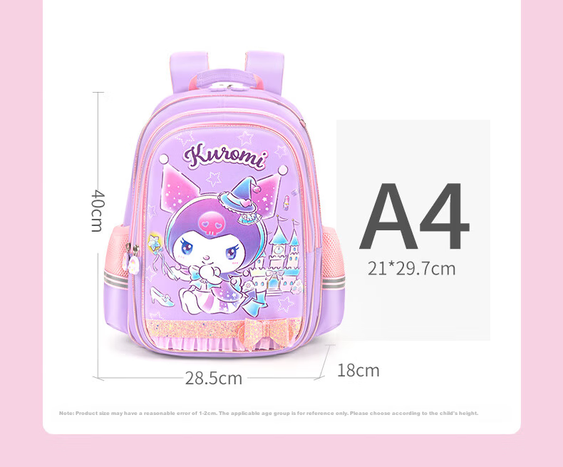 Hello Kitty Cinnamoroll School Backpack for Girls Elementary Students Grades 1-3-4 Casual Kids Backpack DB96620B Pink 9