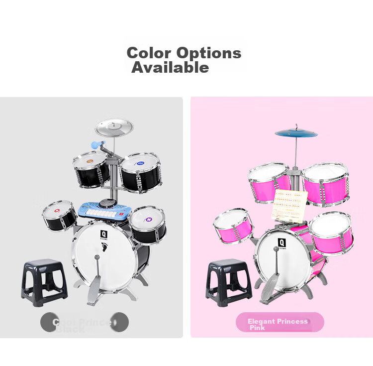 QIAO WA BAO BEI Children's Drum Set, Gift for Boys And Girls, 3-Year Old Kids, Kindergarten Early Education, 5-Liang Weight, for One-Year Baby 17