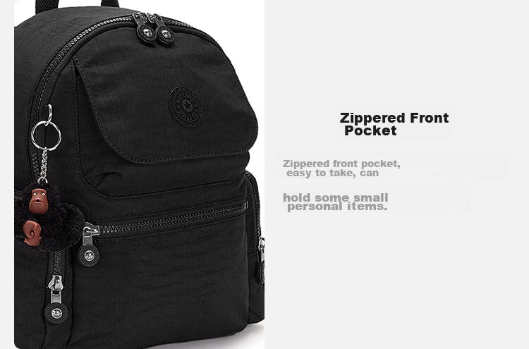 Kipling Multi-Compartment Backpack MATTA Deep Black Birthday Gift Student School Bag 11