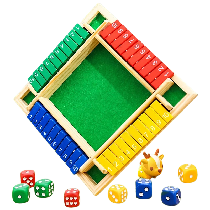 COODORA Four-Sided Number Flip Board Game Children's Educational Math Parent-Child Table Game Puzzle Toy for Boys and Girls New Year Gift