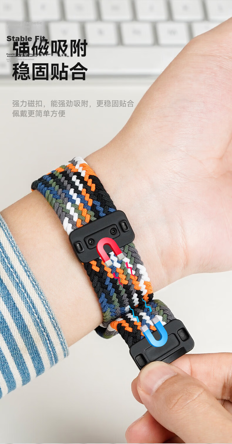 CangHua Compatible with Xiaomi Watch S4 Strap, Xiaomi Watch5/S5/S3/S2/S1Pro/color2/sports Edition/15th Anniversary Watch, Magnetic Nylon Braided Wristband 3