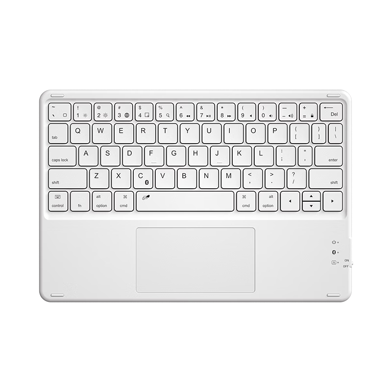 B.O.W Hangshi HB321 Ultra-Thin Bluetooth Wireless Touch Keyboard Compatible with IPad, Xiaomi, Huawei, Apple Tablets, Smartphones, Laptops, Quiet Charging Keyboard, Shaoyao White