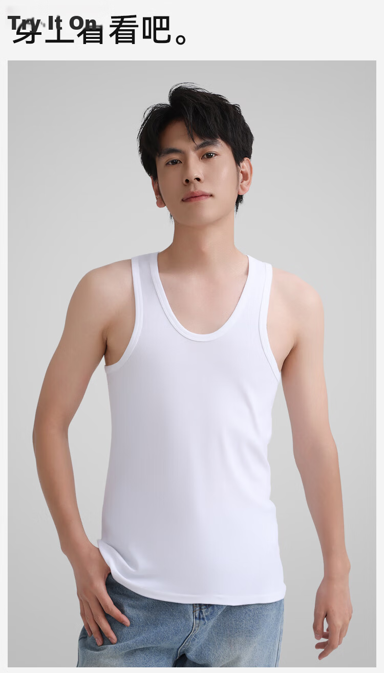 MiiOW Men's Tank Top, Summer Pure Cotton 100%, Athletic Undershirt T-Shirt, Sleeveless Undershirt, Black 15