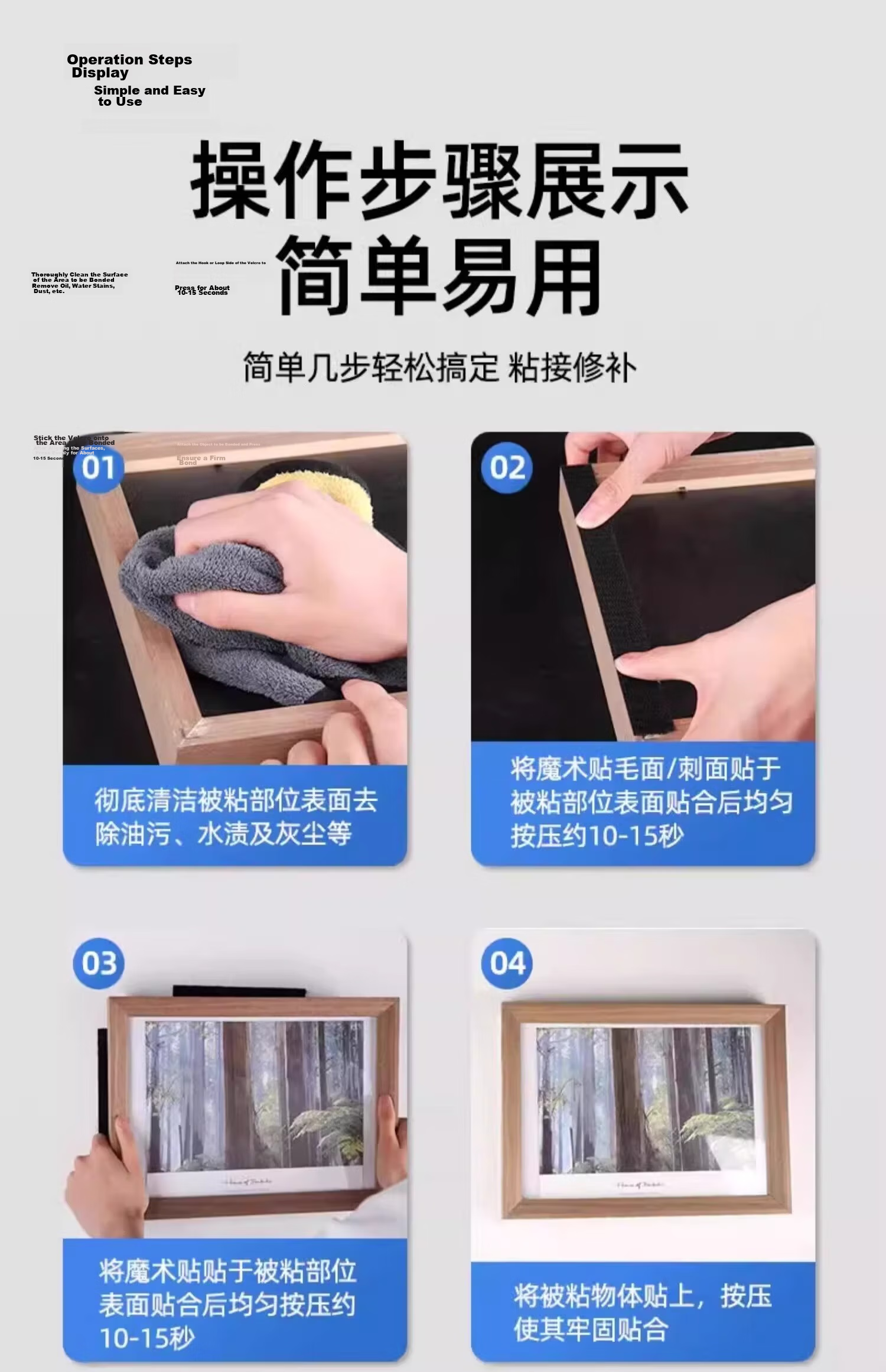 3M Adhesive Hook And Loop Tape, Double-Sided Self-Adhesive Strong Backing for Home And Car Use, Parent-Child Buckle, Heat-Resistant Foot Pad Fixation Sticker, Round Φ32mm 15