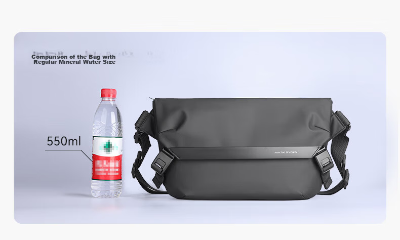 MARK RYDEN Large Capacity Outdoor Shoulder Bag iPad Compatible Sports Crossbody Messenger Travel Bag MR2819 Classic Black 14