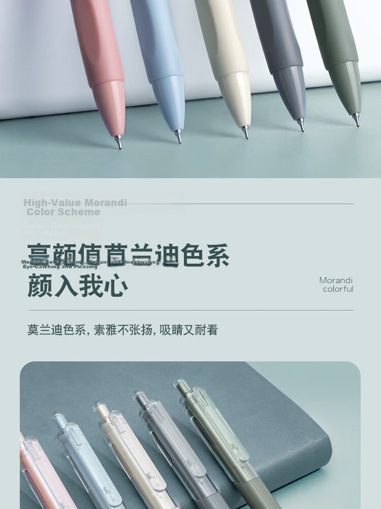 Class 3-2 Exam Special 5-Pack Quick-Dry Dual-Tip CS Test Pens Retractable Gel Pens Student High-Value Smooth 0.5mm Black Water-Based Signature Pens Light Aesthetic Series 3