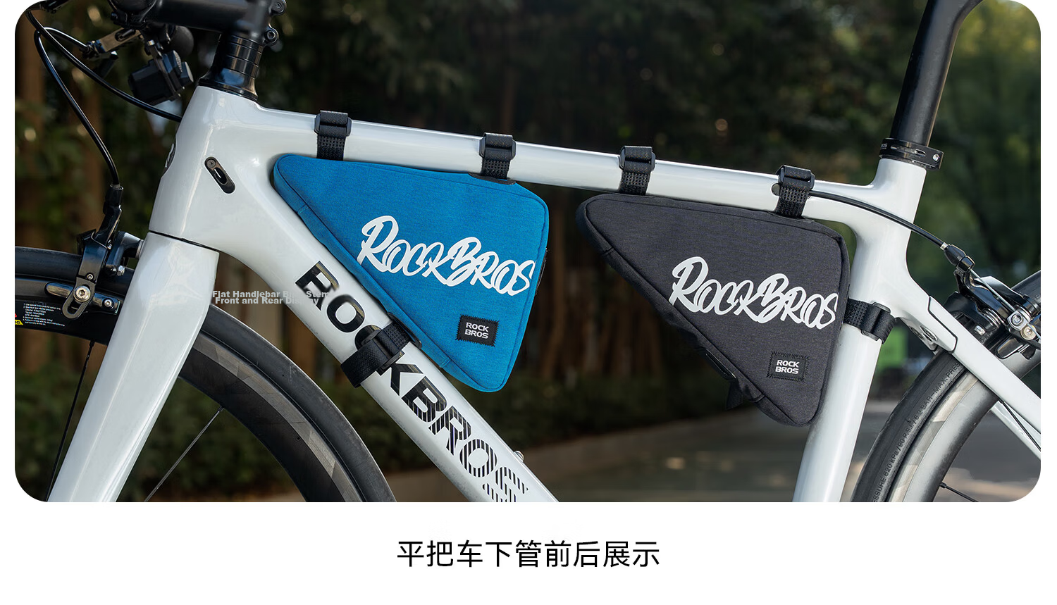 ROCKBROS Bicycle Triangle Frame Bag Top Tube Bag Front Beam Bag Mountain Road Bike Tool Bag Cycling Gear Black Small Size 12