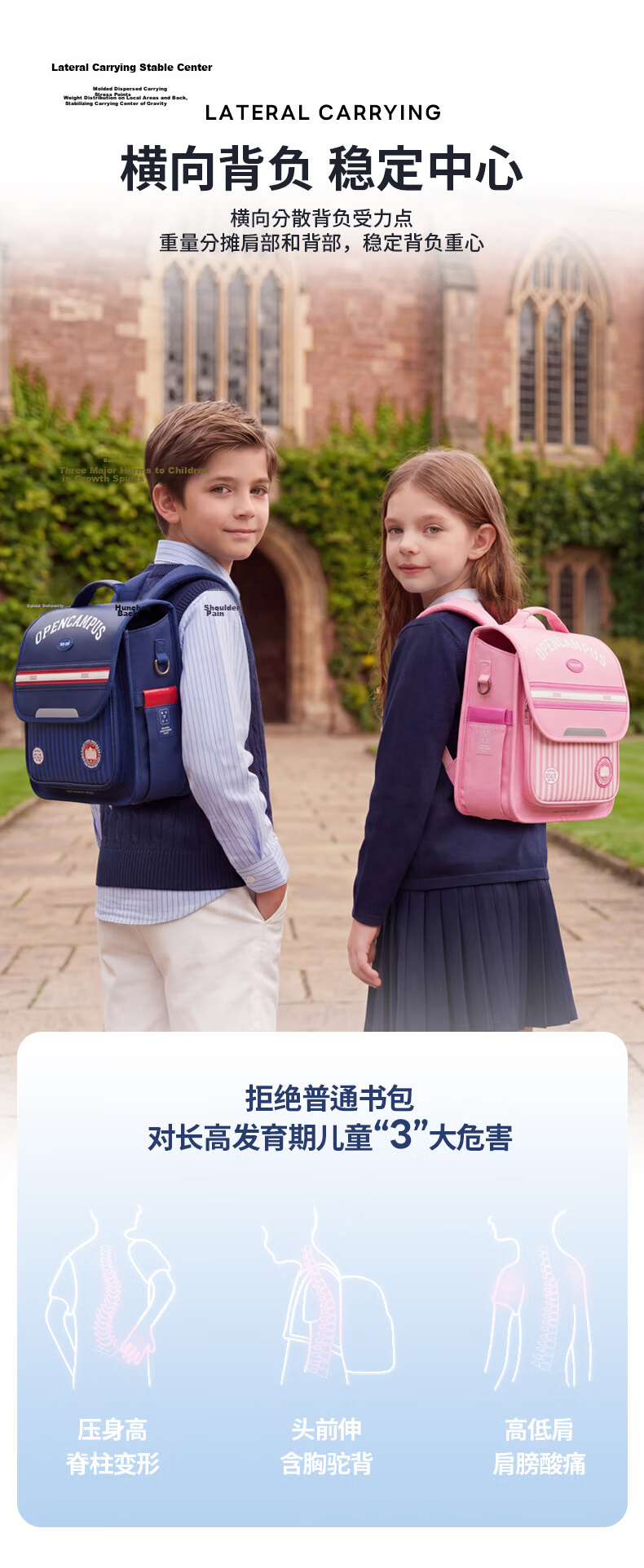 Zoy Zoii Children's School Backpack for Boys and Girls Grades 1-6 Lightweight Ergonomic Breathable Shoulder Bag Graduation Gift 5